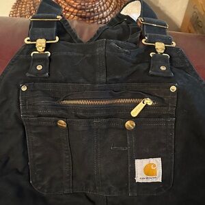 Carhartt Men's Black Overalls with Gold Accents